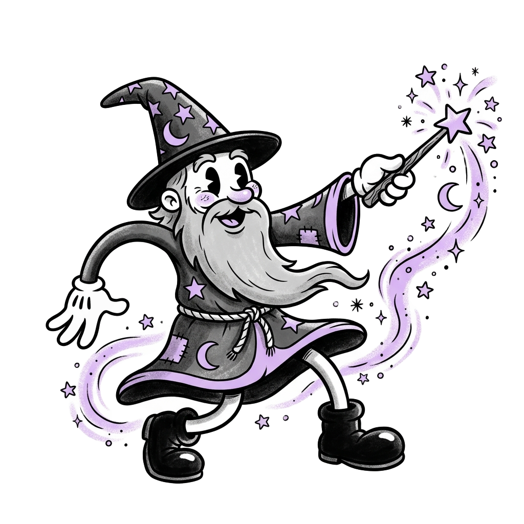 Magic Man Cartoon Wizard